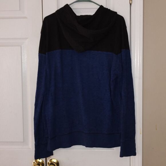American Eagle Outfitters blue black light weight hoodie Sz L - Picture 4 of 5